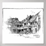 La vieille toile d'auberge de tabard affiches