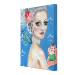 Laat hen cake eten stretched canvas print