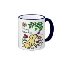 Labrador jaune et vert tasses à café