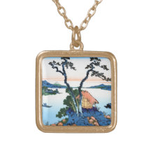 Lac Suwa dans la province de Shinano Hokusai Pendentif