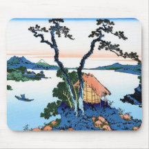 Lac Suwa dans la province de Shinano Hokusai Tapis De Souris