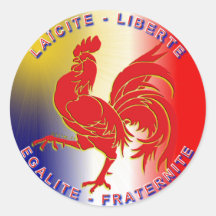 laïcité, liberté, égalité, fraternité adhésifs ronds