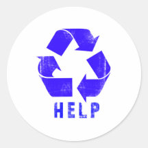 L'aide réutilisent (le bleu) autocollant