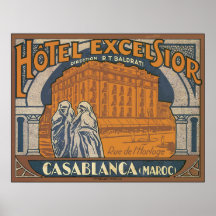 Laine de bois Casablanca (Maroc), cru d'hôtel Poster