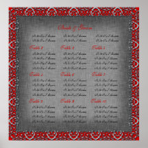 L'allocation des places rouge argentée de mariage  poster
