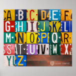 L'alphabet marque avec des lettres l'affiche d'art