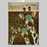 L'amour de cuivre et turquoise de girafes est tout cartes