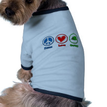 L'amour de paix occupent t-shirts pour chien