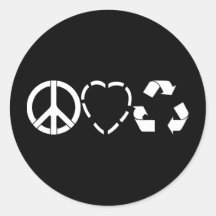 L'amour de paix réutilisent autocollant rond
