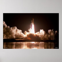 Lancement de navette spatiale de nuit poster