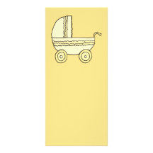 Landau jaune de bébé motif pour double carte