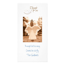 L'ange remercie la carte photocarte customisée