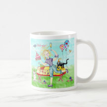 L'Anniversaire-Fille, célèbrent ! Mugs À Café