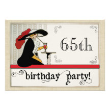L'anniversaire vintage de la femme personnalisée p carton d'invitation