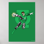 Lanterne verte avec le fond de logo affiche