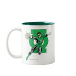 Lanterne verte avec le fond de logo mugs à café