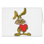 Lapin avec le coeur carte de vœux