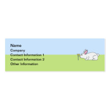Lapin blanc. Sur une pelouse Cartes De Visite Professionnelles