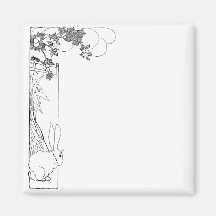 Lapin, Cornstalks et arbre orange Magnets Pour Réfrigérateur