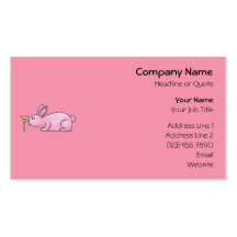 Lapin de lapin rose modèle de carte de visite