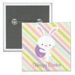 Lapin de Pâques de bande dessinée avec le bouton d Badge