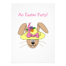 Lapin de Pâques mignon de bande dessinée dans un c Invitation Personnalisée