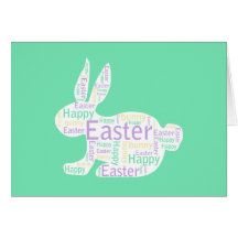 Lapin de Pâques, vert Carte De Vœux