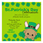 Lapin du jour de St Patrick Invitation Personnalisable