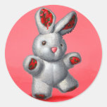 Lapin en peluche adhésif rond