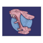 Lapin mauvais rose carte postale