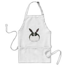 Lapin néerlandais noir et blanc tabliers