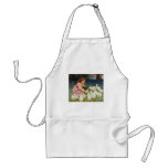 Lapins de alimentation de fille tablier