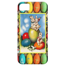 Lapins de Pâques avec des oeufs de pâques Coque iPhone 5 Case-Mate