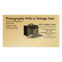 L'appareil-photo vintage du photographe carte de visite