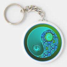 L'Aqua tourbillonne Yin Yang Porte-clefs
