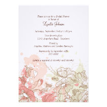 L'aquarelle fleurit l'invitation nuptiale de douch invitations