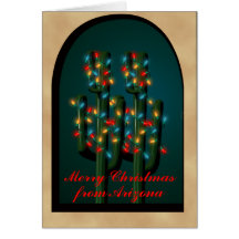 L'arbre de cactus de Noël de l'Arizona Adobe allum