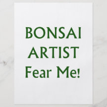 L'artiste de bonsaïs me craignent texte vert prospectus en couleur