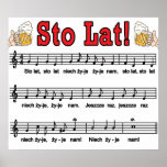 Lat de Sto ! Chanson avec des tasses de bière Posters