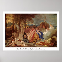 Le Bacchus et Ceres par le bourdon de Sebastien Affiche