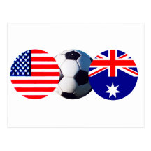 Le ballon de football Australie et Etats-Unis marq Cartes Postales