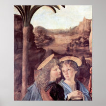 Le baptême du petit groupe du Christ par Leonardo  Posters