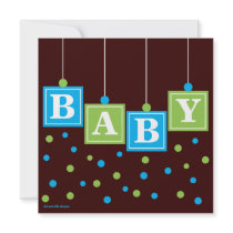 Le BÉBÉ bloque la fête de naissance de garçon de v Cartons D'invitation