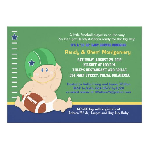 Le bébé du football folâtre l'invitation de baby s