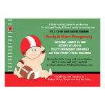 Le bébé du football (rouge/noir) folâtre le baby s invitations