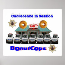 Le beignet attrape la conférence en affiche de ses