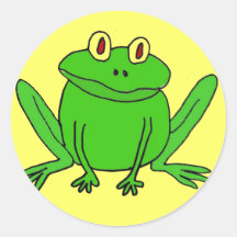 Le BJ autocollants ronds de grenouille drôle