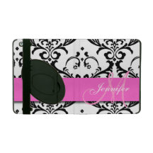 Le blanc noir rose décoré d'un monogramme tourbill