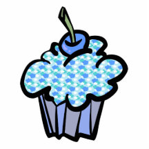 le bleu opacifie le petit gâteau photo en découpe
