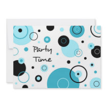 Le bleu pointille la carte d'invitation de fête de